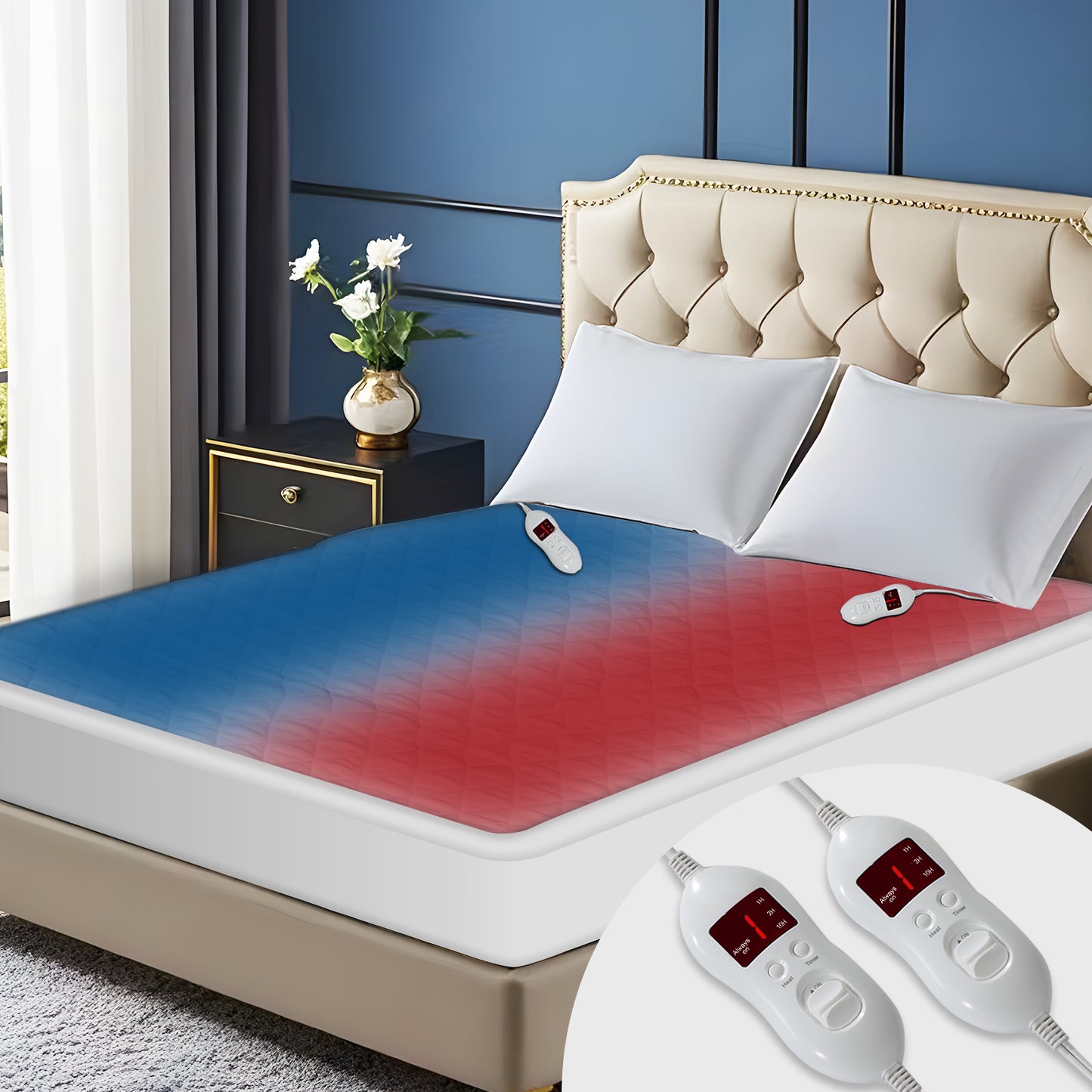 Heated Mattress Pad King Size - Electric Mattress Pad with Dual Control, 8 Heating Settings, Soft Blanket, Bed Warmer, 12-Hour Timer, Heater Sheets, 78" x 80"