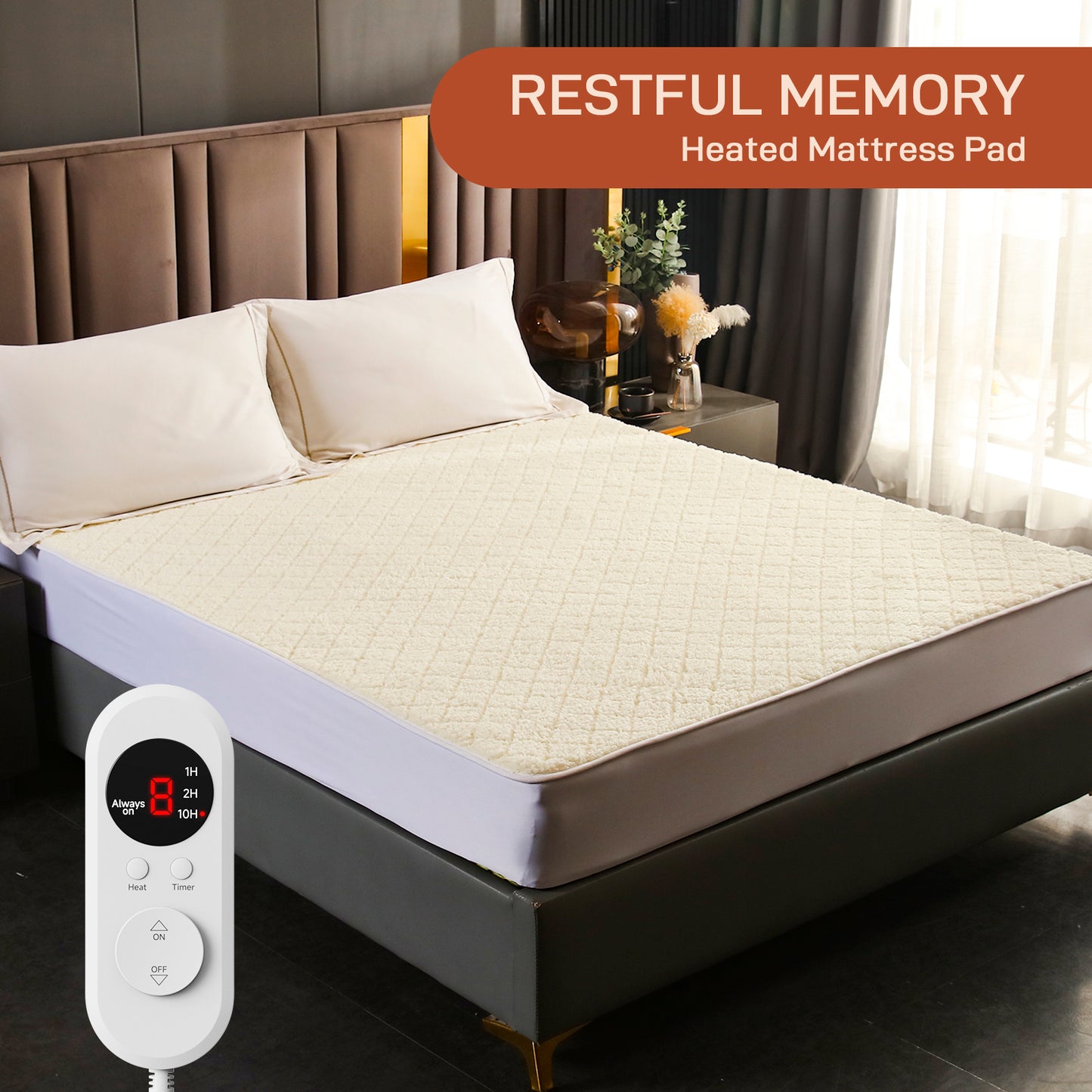 Electric Mattress Pad Full Size With Dual Control, 8 Heating Settings, Soft Blanket, Bed Warmer, 12-Hour Timer, Heater Sheets, 54" x 75"