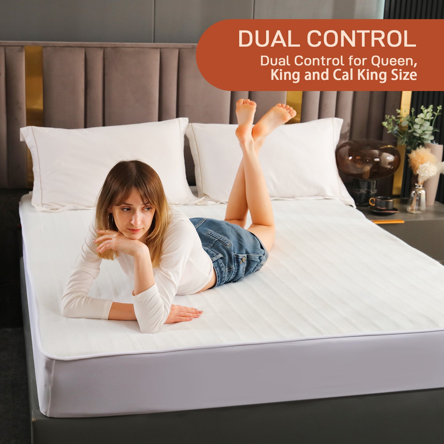 Electric Mattress Pad King Size With Dual Control, 8 Heating Settings, Soft Blanket, Bed Warmer, 12-Hour Timer, Heater Sheets, 78" x 80"