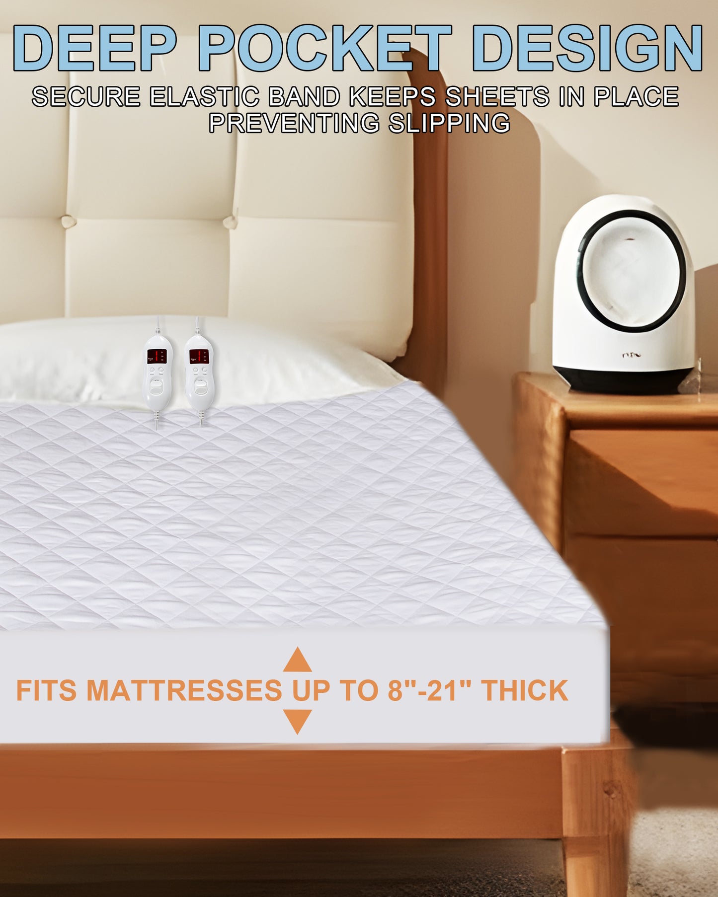 Heated Mattress Pad King Size - Electric Mattress Pad with Dual Control, 8 Heating Settings, Soft Blanket, Bed Warmer, 12-Hour Timer, Heater Sheets, 78" x 80"