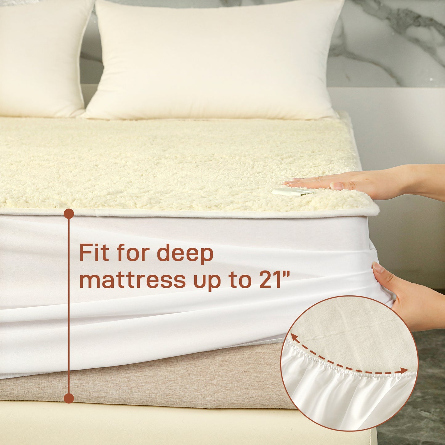Electric Mattress Pad Full Size With Dual Control, 8 Heating Settings, Soft Blanket, Bed Warmer, 12-Hour Timer, Heater Sheets, 54" x 75"
