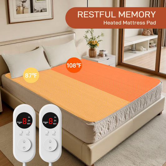 Electric Mattress Pad Cal King Size With Dual Control, 8 Heating Settings, Soft Blanket, Bed Warmer, 12-Hour Timer, Heater Sheets, 72" x 84"