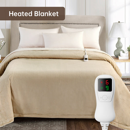 Electric Heated Blanket Full Size, Bed Warmer for Home, Super Cozy Fabric, 9 Heating Levels, 1-9 Hours Auto Off, Gift for Family, 72" x 84”
