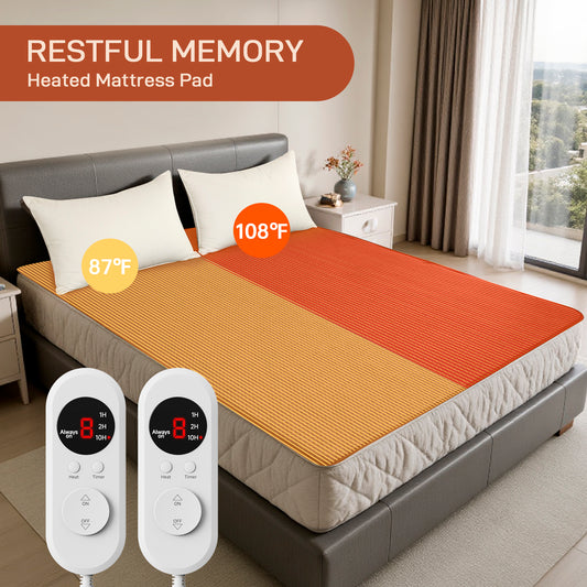 Electric Mattress Pad Cal King Size With Dual Control, 8 Heating Settings, Soft Blanket, Bed Warmer, 12-Hour Timer, Heater Sheets, 72" x 84"