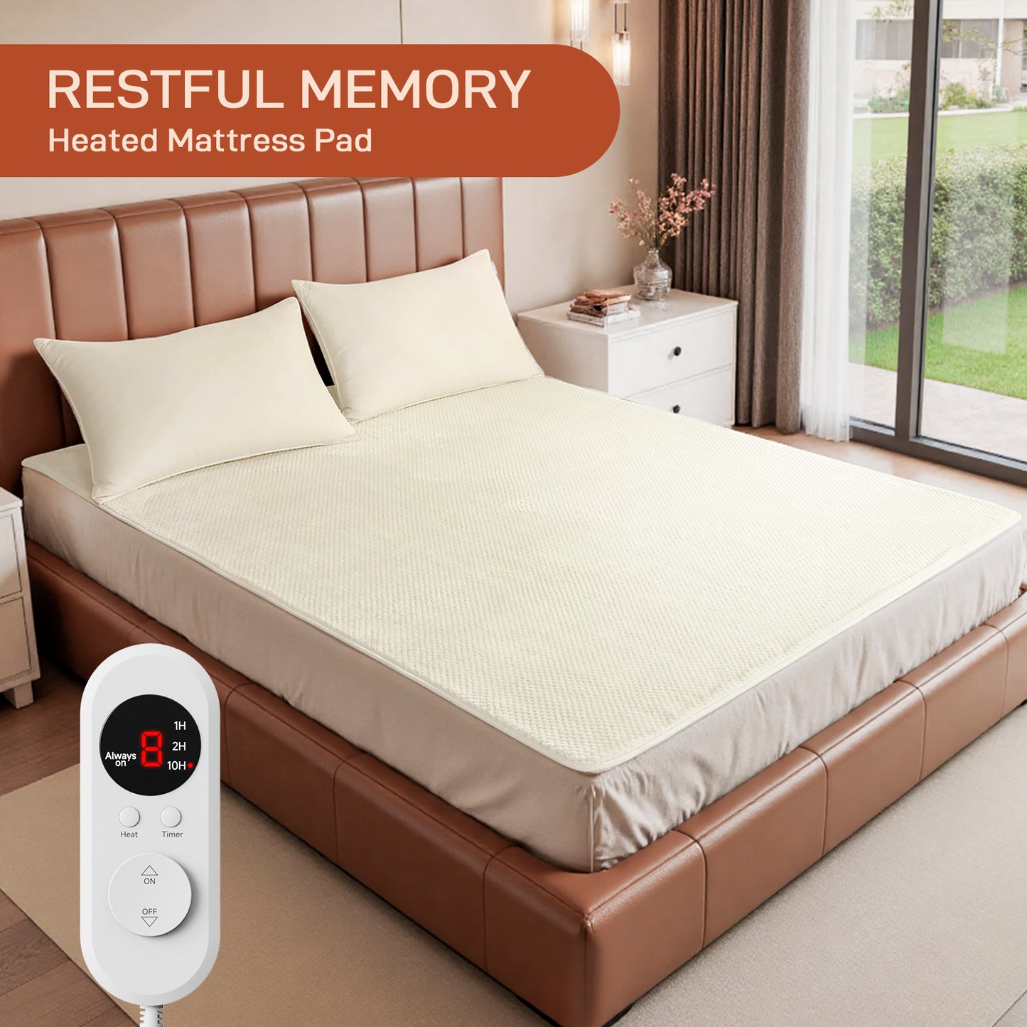Electric Mattress Pad Twin Size With Dual Control, 8 Heating Settings, Soft Blanket, Bed Warmer, 12-Hour Timer, Heater Sheets, 39" x 75"