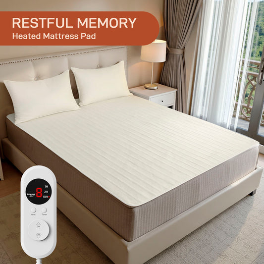 Electric Mattress Pad Twin Size With Dual Control, 8 Heating Settings, Soft Blanket, Bed Warmer, 12-Hour Timer, Heater Sheets, 39" x 75"