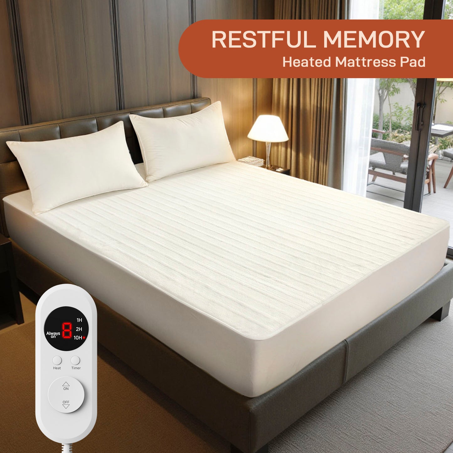 Electric Mattress Pad Twin Size With Dual Control, 8 Heating Settings, Soft Blanket, Bed Warmer, 12-Hour Timer, Heater Sheets, 39" x 75"