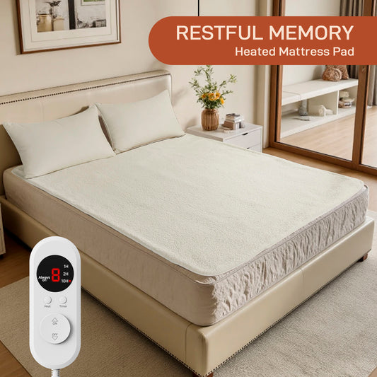 Electric Mattress Pad Twin Size With Dual Control, 8 Heating Settings, Soft Blanket, Bed Warmer, 12-Hour Timer, Heater Sheets, 39" x 75"