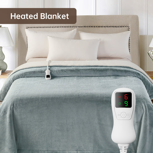 Electric Heated Blanket Full Size, Bed Warmer for Home, Super Cozy Fabric, 9 Heating Levels, 1-9 Hours Auto Off, Gift for Family, 72" x 84”