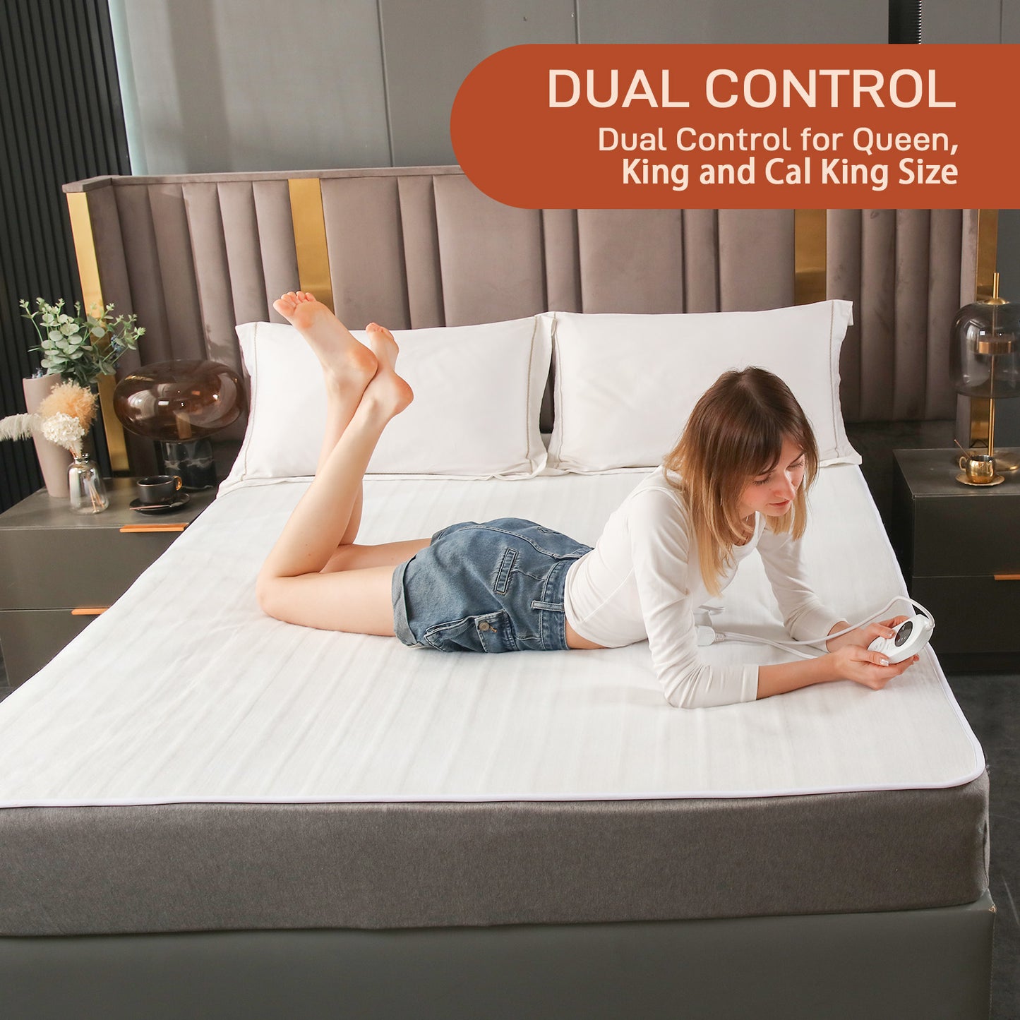 Electric Mattress Pad Queen Size With Dual Control, 8 Heating Settings, Soft Blanket, Bed Warmer, 12-Hour Timer, Heater Sheets, 60" x 80"