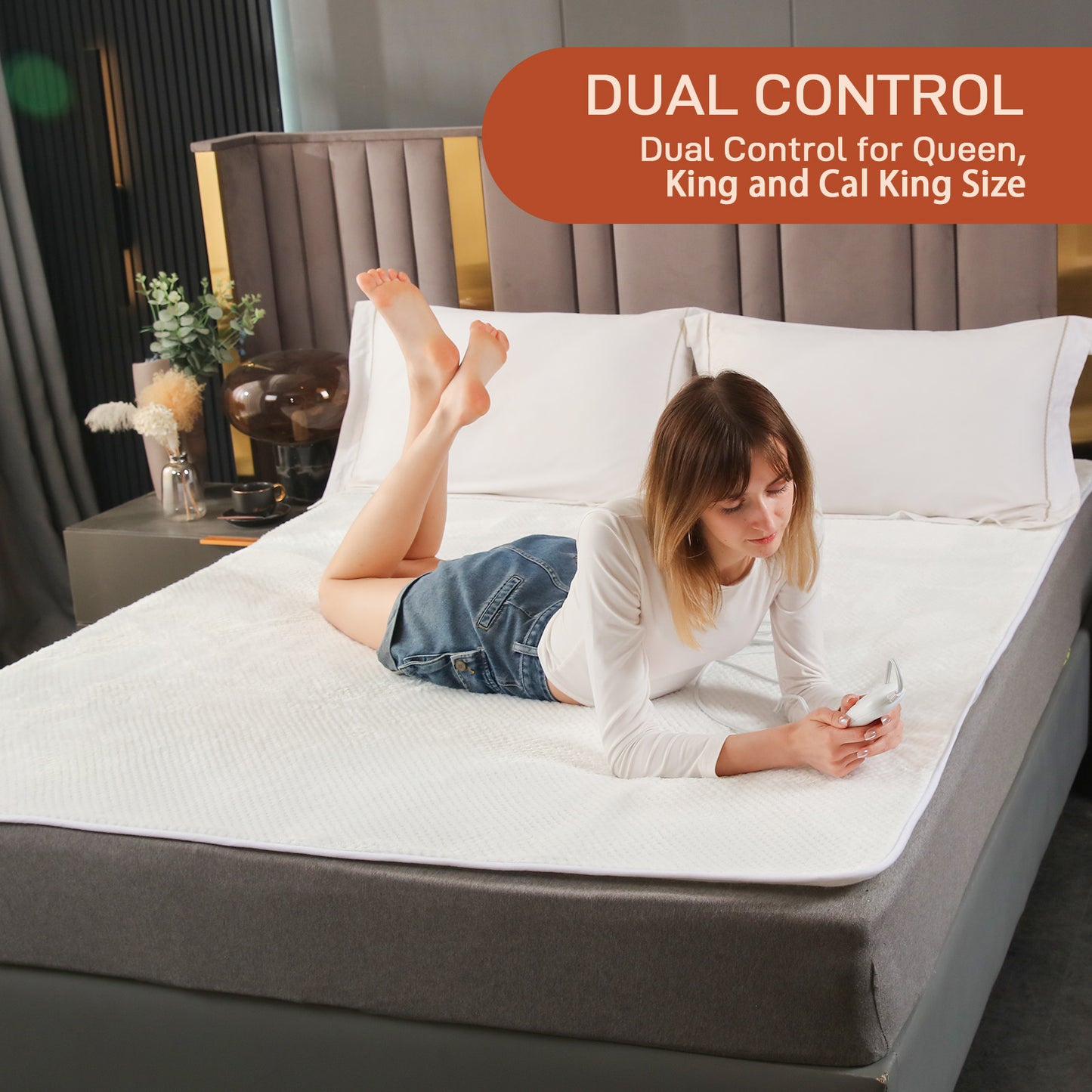 Electric Mattress Pad Queen Size With Dual Control, 8 Heating Settings, Soft Blanket, Bed Warmer, 12-Hour Timer, Heater Sheets, 60" x 80"