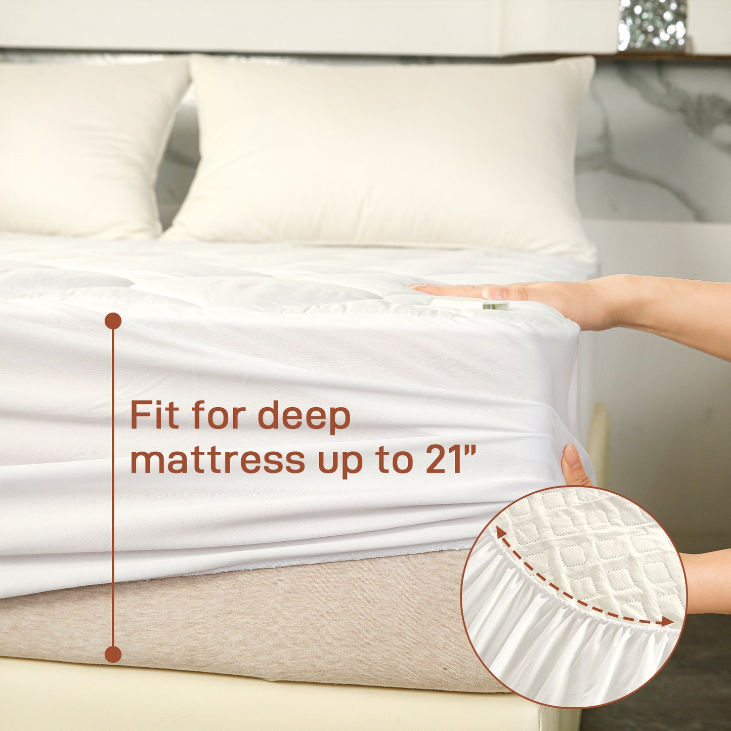 Electric Mattress Pad Twin Size With Dual Control, 8 Heating Settings, Soft Blanket, Bed Warmer, 12-Hour Timer, Heater Sheets, 39" x 75"