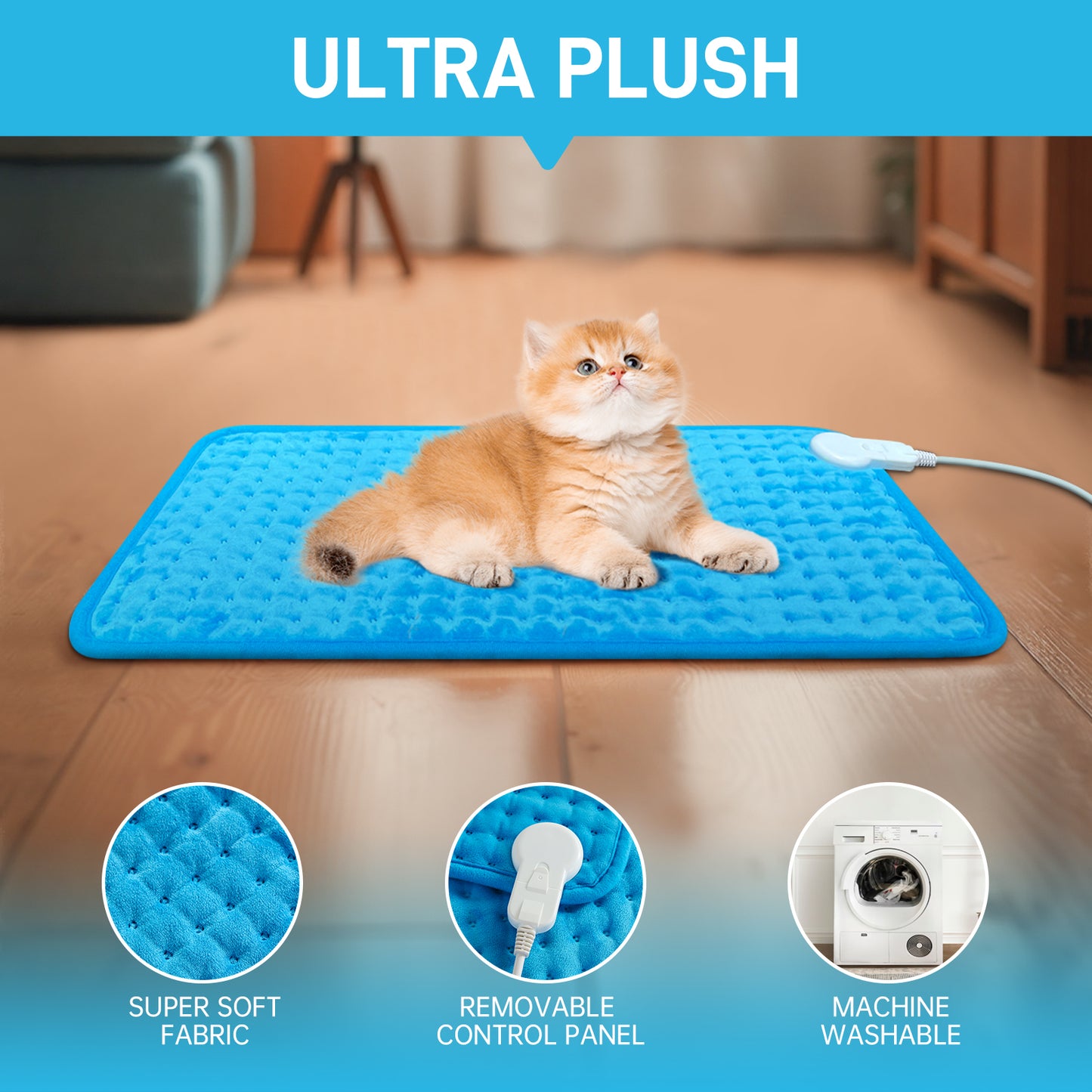Electric Heating Pad for Back Period Cramps Neck Shoulders Knee Pain Relief, Moist Heat Pad, Gifts for Women Dad Mom, Warm Compress, Auto Shut-Off, 4 Heat Level, 12” x 24”