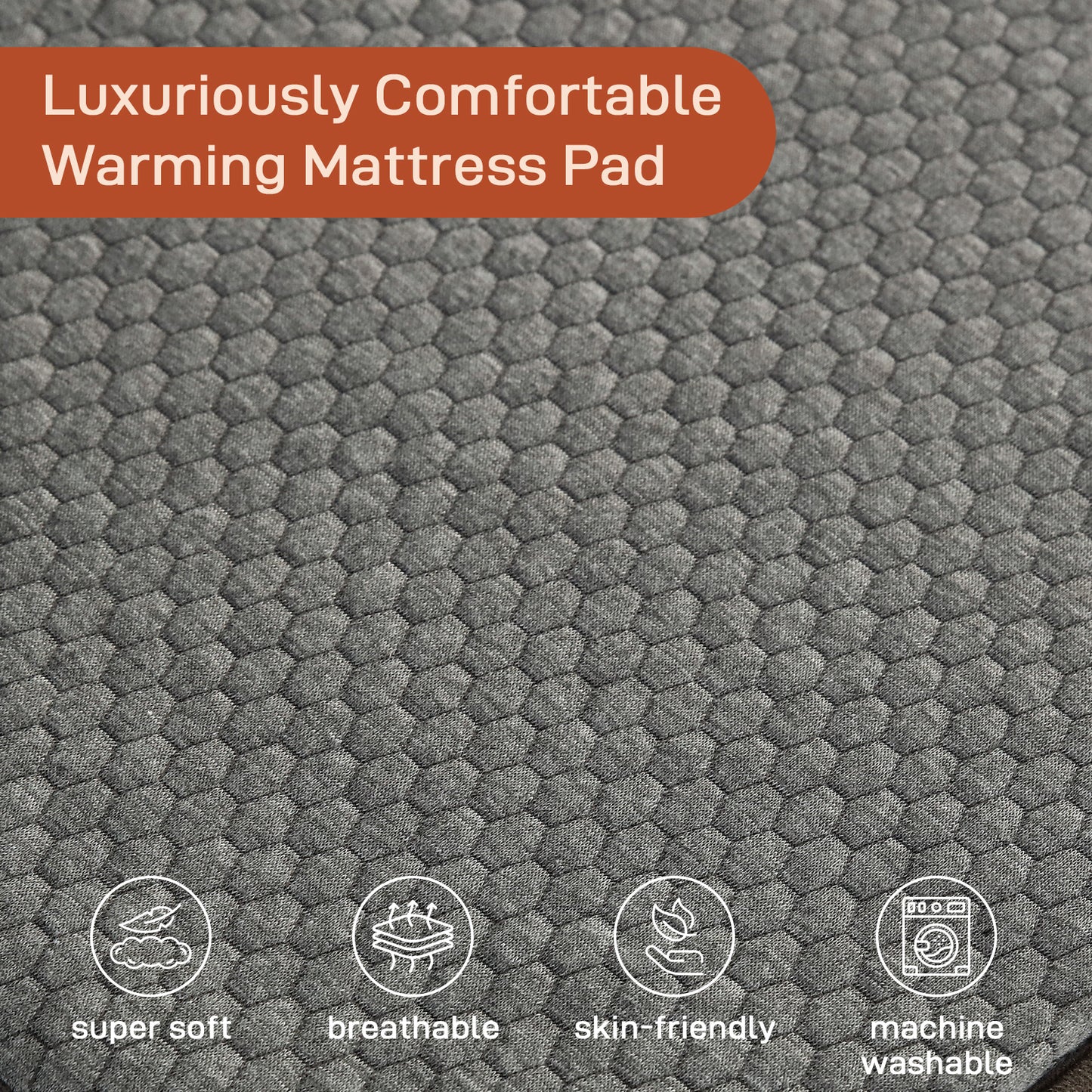 Electric Mattress Pad Cal King Size With Dual Control, 8 Heating Settings, Soft Blanket, Bed Warmer, 12-Hour Timer, Heater Sheets, 72" x 84"