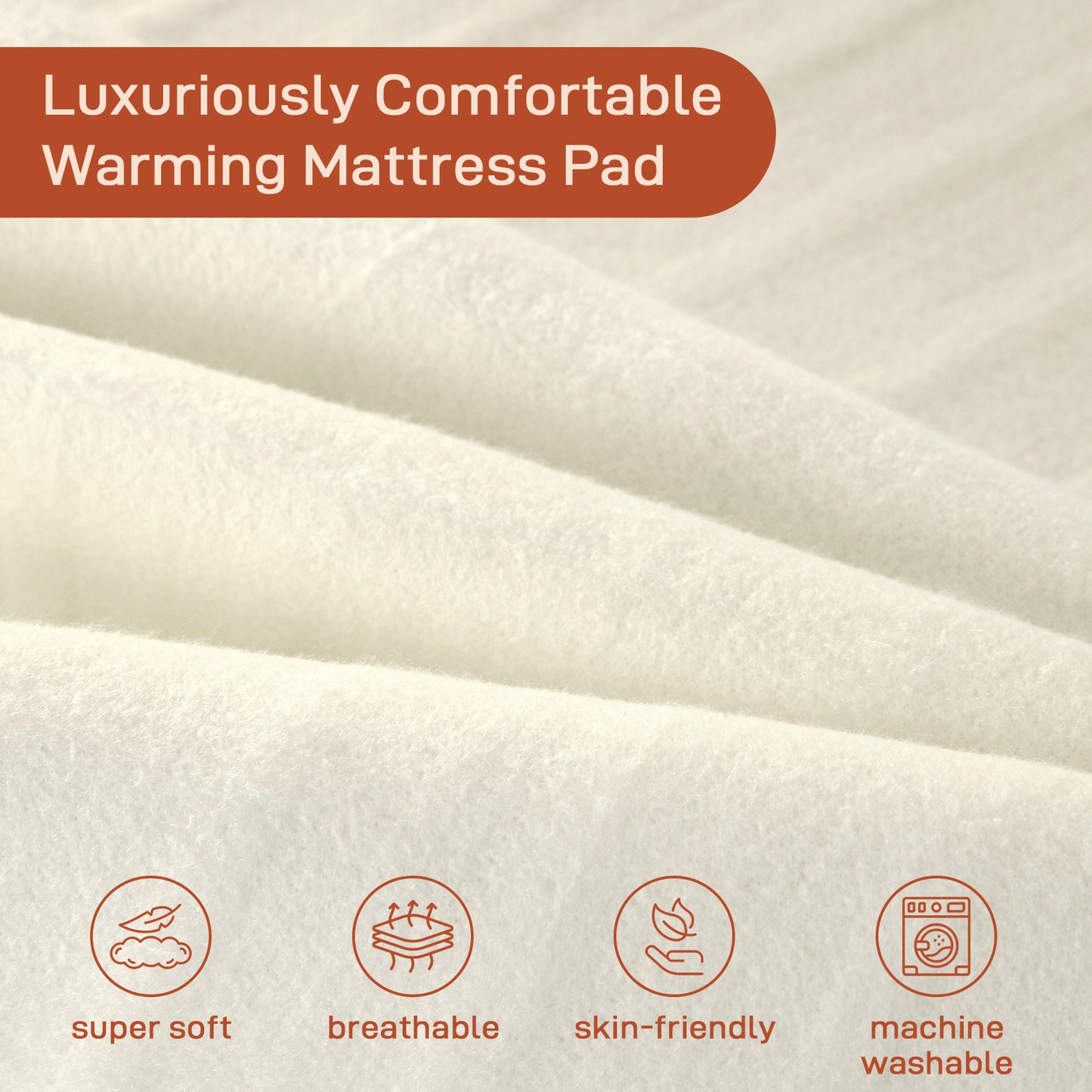 Electric Mattress Pad Queen Size With Dual Control, 8 Heating Settings, Soft Blanket, Bed Warmer, 12-Hour Timer, Heater Sheets, 60" x 80"